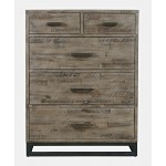 East Hampton 38" Acacia Chest of Drawers with Weathered Finish, Metal Hardware