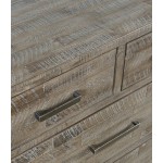East Hampton 38" Acacia Chest of Drawers with Weathered Finish, Metal Hardware