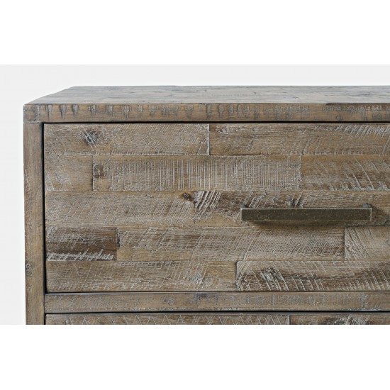 East Hampton 68" Distressed Acacia Dresser with Weathered Finish and Six Drawers