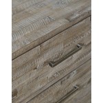 East Hampton 68" Distressed Acacia Dresser with Weathered Finish and Six Drawers