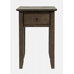 Devon Farmhouse Distressed Pine End Table - Barnwood Brown