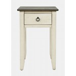 Devon Farmhouse Distressed Pine End Table - Antique White