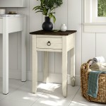 Devon Farmhouse Distressed Pine End Table - Antique White