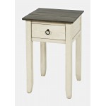 Devon Farmhouse Distressed Pine End Table - Antique White