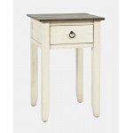 Devon Farmhouse Distressed Pine End Table - Antique White