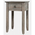 Devon Farmhouse Distressed Pine End Table - Grey Wash