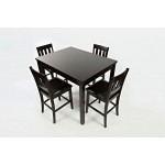 Dark Rustic Prairie Counter Height Table and Four Faux Leather Stools