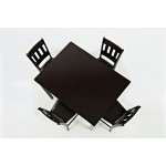 Dark Rustic Prairie Counter Height Table and Four Faux Leather Stools