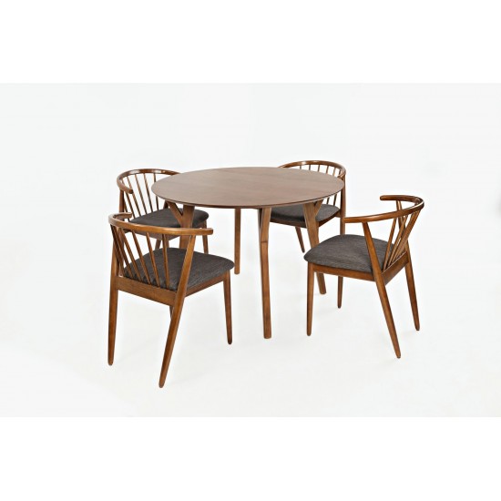 Copenhagen 44" Round Mid-Century Modern Five-Piece Dining Set