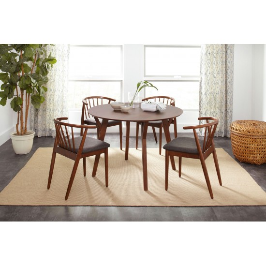 Copenhagen 44" Round Mid-Century Modern Five-Piece Dining Set