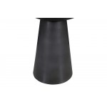 Circularity Modern Luxury Marble and Iron 15" Round Pedestal Chairside End Table