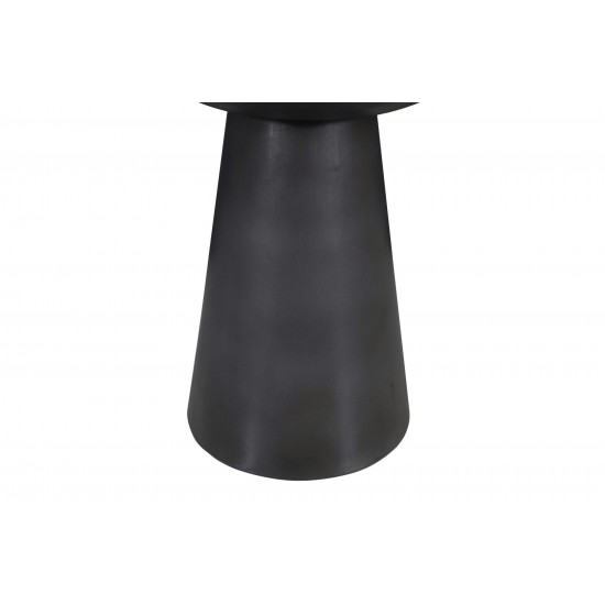 Circularity Modern Luxury Marble and Iron 15" Round Pedestal Chairside End Table