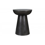 Circularity Modern Luxury Marble and Iron 18" Round Pedestal End Table