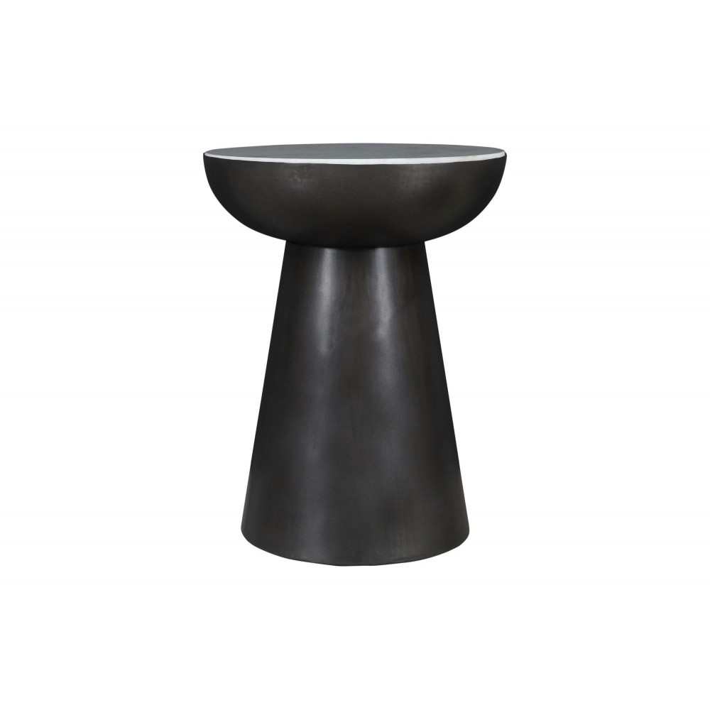 Circularity Modern Luxury Marble and Iron 18" Round Pedestal End Table Circularity Modern Luxury Marble and Iron 18" Round Pedestal End Table