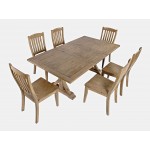 Carlyle Crossing Solid Pine 78" Seven-Piece Dining Set with Slat Chairs