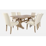 Carlyle Crossing Solid Pine 78" Seven-Piece Dining Set with Upholstered Chairs