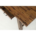 Cannon Valley Rustic Industrial Brown 82" Table + 4 Slat Dining Chairs + Bench