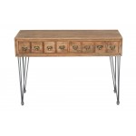 American Vintage Sofa Table with Apothecary Drawers