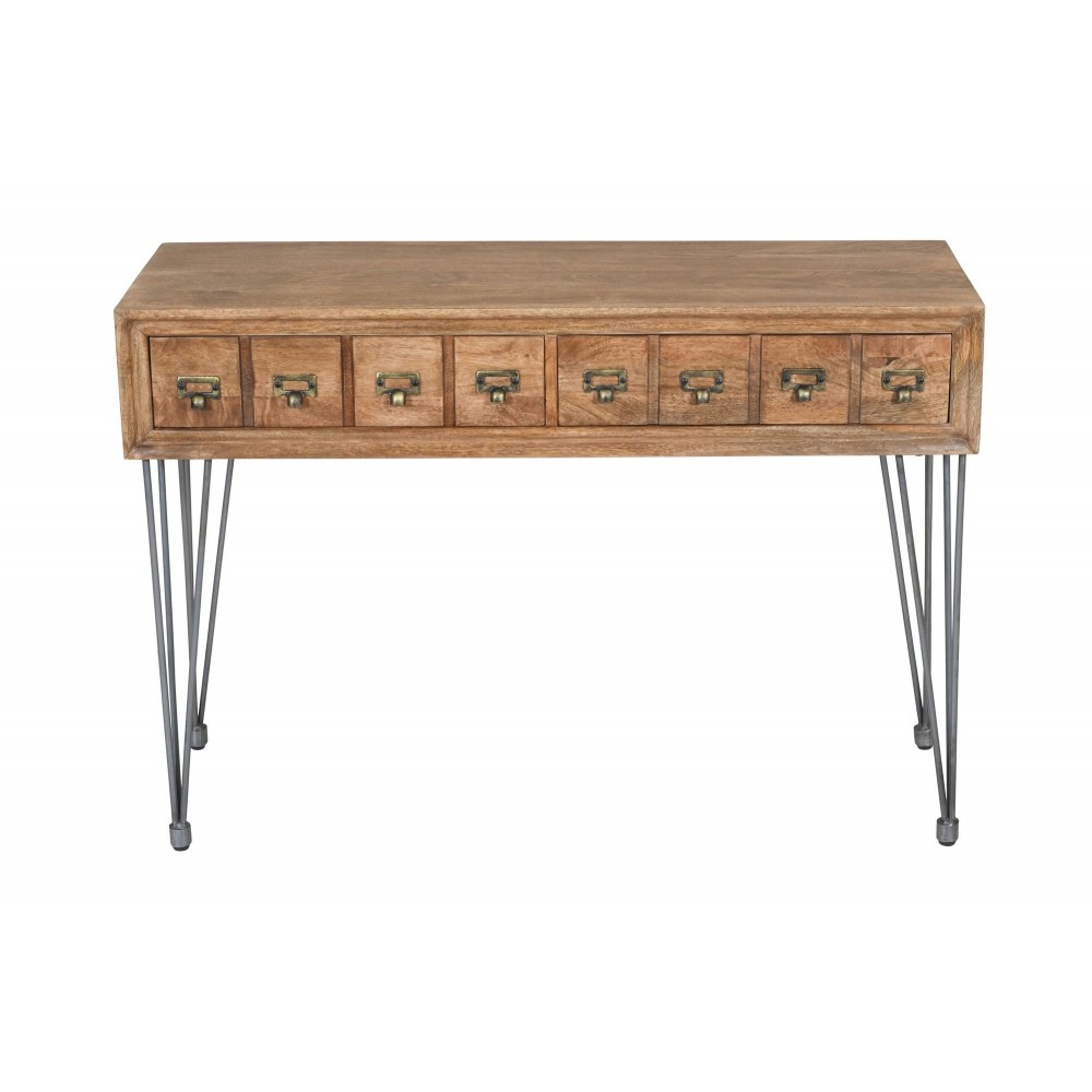 American Vintage Sofa Table with Apothecary Drawers