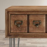 American Vintage Sofa Table with Apothecary Drawers