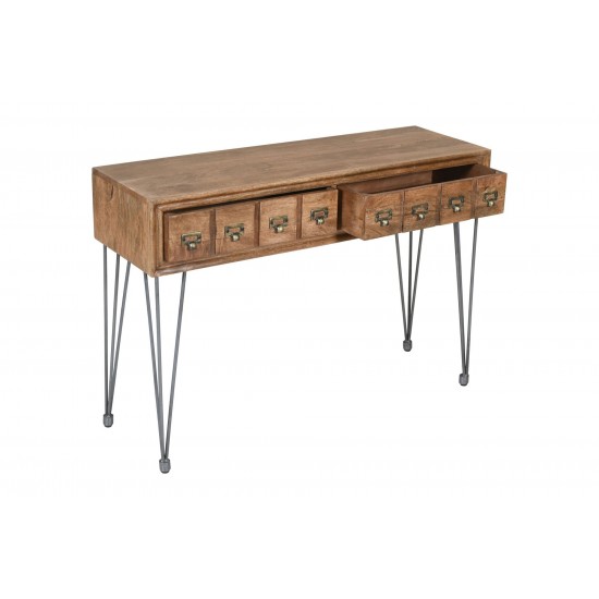 American Vintage Sofa Table with Apothecary Drawers