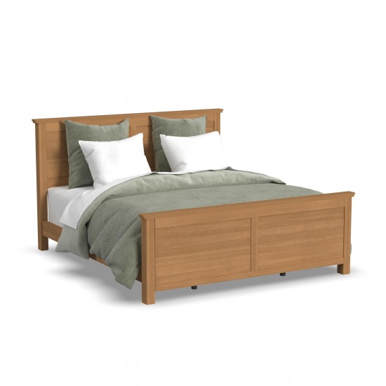 Oak Park King Bed and Two Nightstands by homestyles -Brown