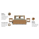 Oak Park King Bed and Two Nightstands by homestyles -Brown
