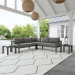 Grayton 5 Seat Sectional with 2 End Tables in Gray by homestyles