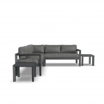 Grayton 5 Seat Sectional with 2 End Tables in Gray by homestyles