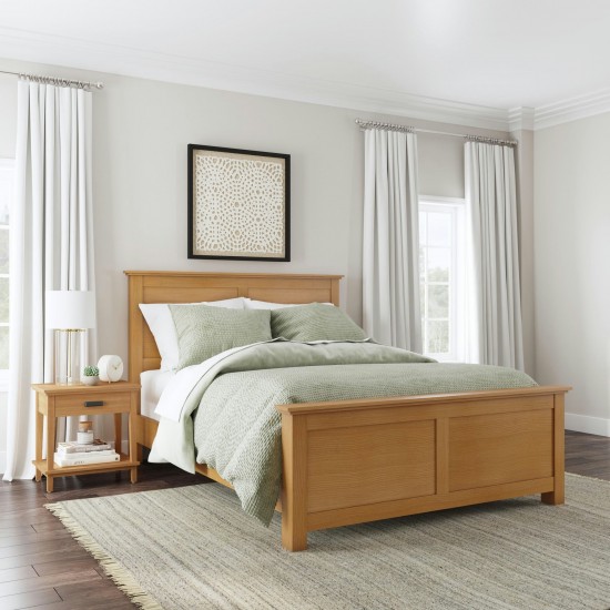 Oak Park Queen Bed and Nightstand by homestyles -Brown