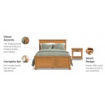 Oak Park Queen Bed and Nightstand by homestyles -Brown