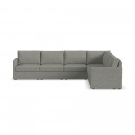 Flex 6-Seat Sectional with Narrow Arm in Pebble by homestyles