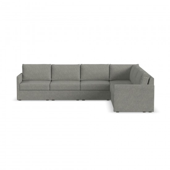 Flex 6-Seat Sectional with Narrow Arm in Pebble by homestyles