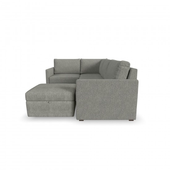 Flex 6-Seat Sectional with Narrow Arm in Pebble by homestyles