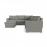 Flex 5-Seat Sectional with Narrow Arm and Storage Ottoman Pebble by homestyles