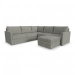 Flex 5-Seat Sectional with Narrow Arm and Storage Ottoman Pebble by homestyles