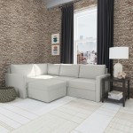 Flex 4-Seat Sectional with Narrow Arm and Storage Ottoman in Frost by homestyles