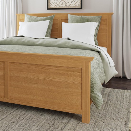 Oak Park King Bed, Two Nightstands and Dresser by homestyles -Brown