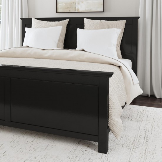 Oak Park King Bed, Two Nightstands and Dresser by homestyles -Black