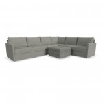 Flex 6-Seat Sectional with Narrow Arm and Storage Ottoman Pebble by homestyles