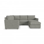 Flex 4-Seat Sectional with Narrow Arm and Ottoman in Pebble by homestyles