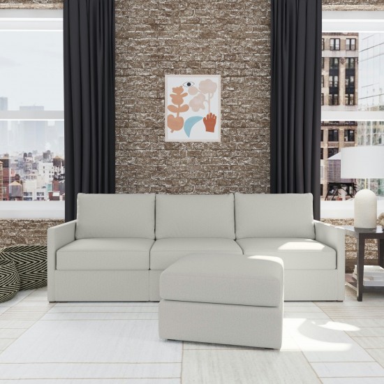 Flex Sofa with Narrow Arm and Ottoman in Frost by homestyles