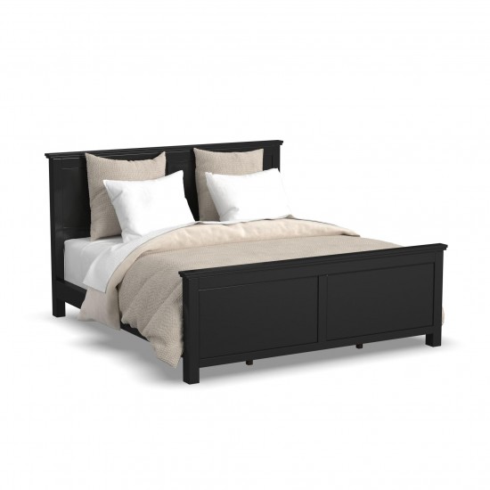 Oak Park King Bed, Two Nightstands and Dresser in Black by homestyles