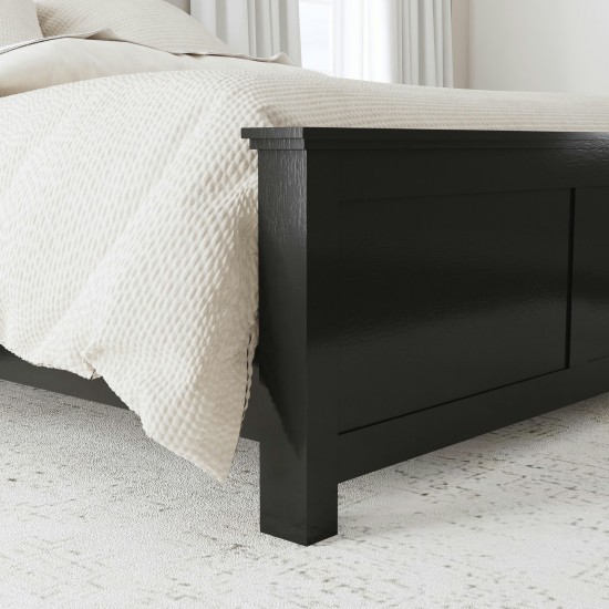 Oak Park King Bed, Two Nightstands and Dresser in Black by homestyles