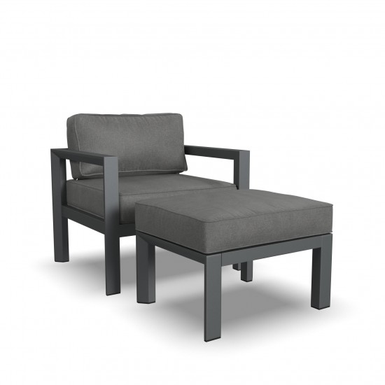 Grayton Chair w/ Ottoman in Gray by homestyles