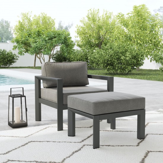 Grayton Chair w/ Ottoman in Gray by homestyles