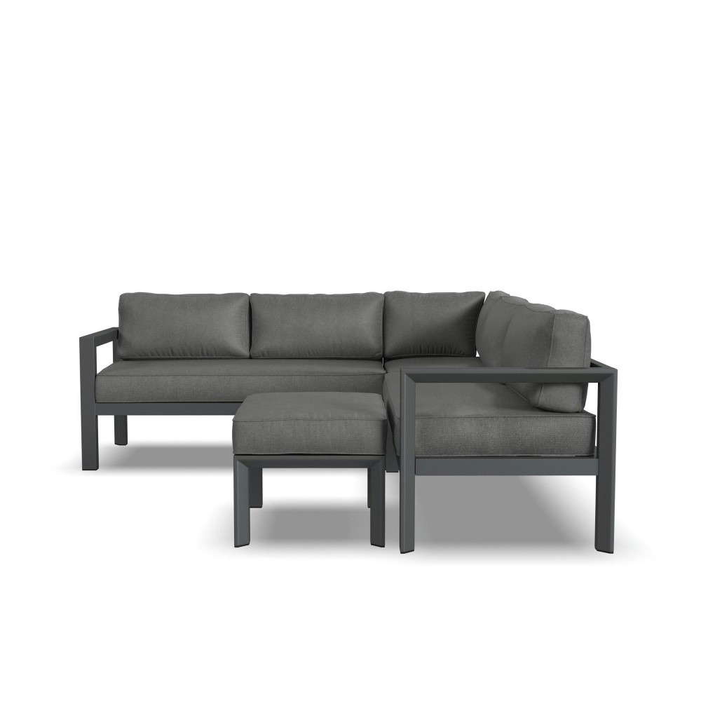 Grayton 5 Seat Sectional w/ Ottoman in Gray by homestyles