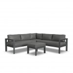 Grayton 5 Seat Sectional w/ Ottoman in Gray by homestyles