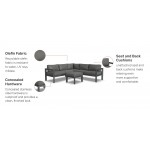 Grayton 5 Seat Sectional w/ Ottoman in Gray by homestyles