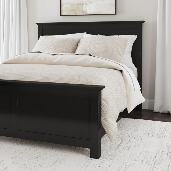 Oak Park Queen Bed and Nightstand in Black by homestyles